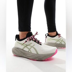 ASICS Women's Gel-Nimbus 25 Trail Shoes, Nature Bathing/Lime Green, Size 6.5